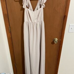 Light Blush Maxi Dress with Ruffled Straps